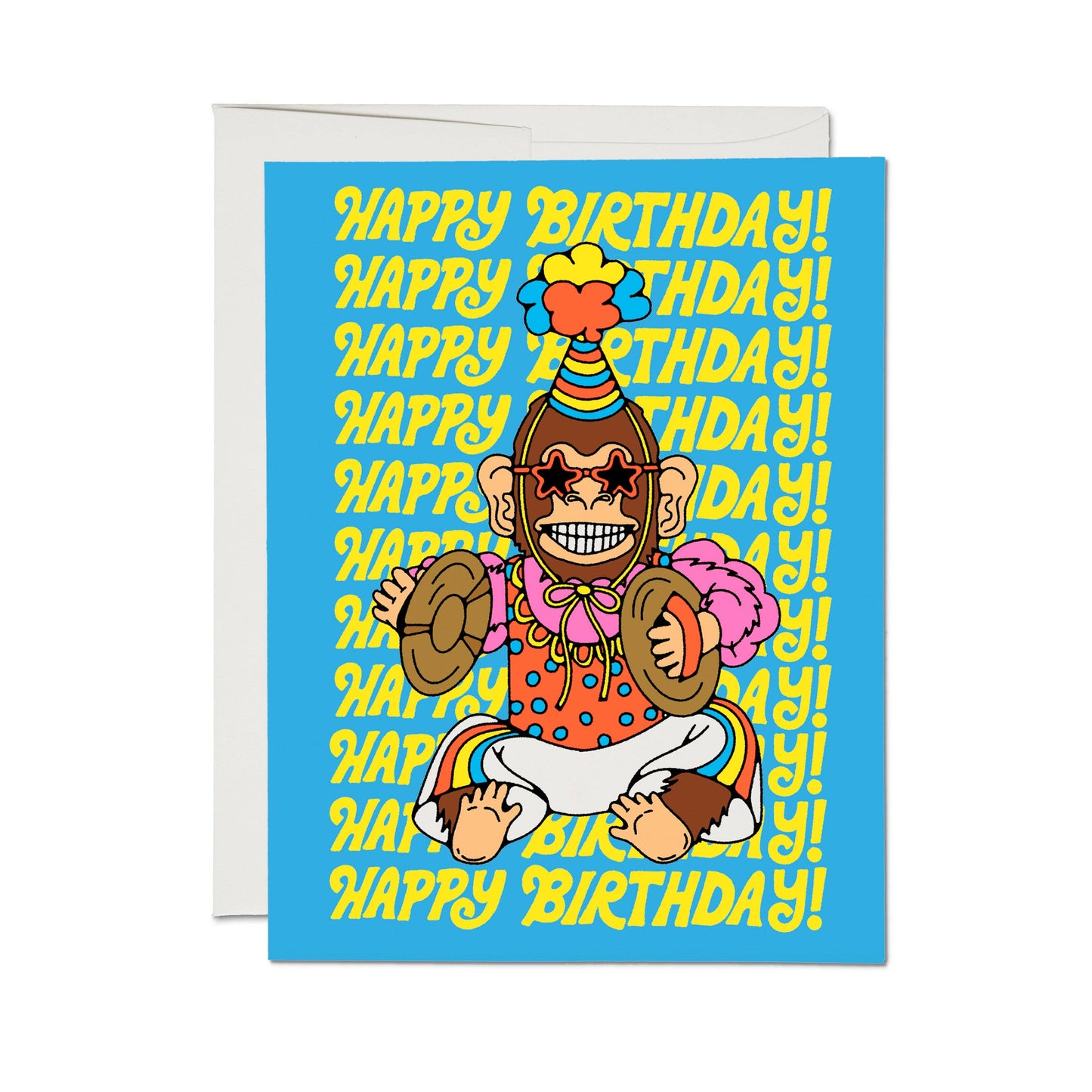 Red Cap Cards - Funky Monkey greeting card: Single