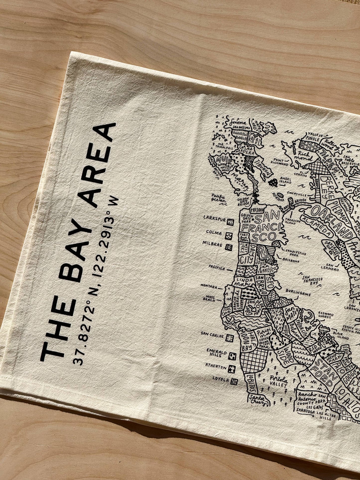 By Aleisha - Bay Area Map Tea Towel: Belly Band Only