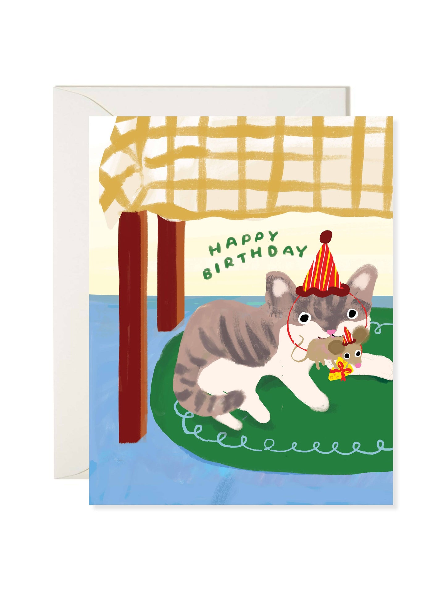 Karen Schipper - Cat Mouse Cheese Birthday Card – Funny Cat Birthday