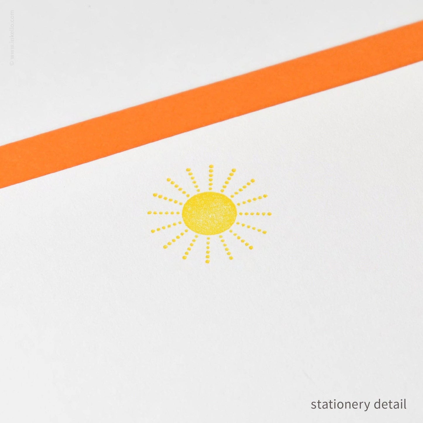 Inkello Letterpress - Stationery Set with Yellow Sun (#472)