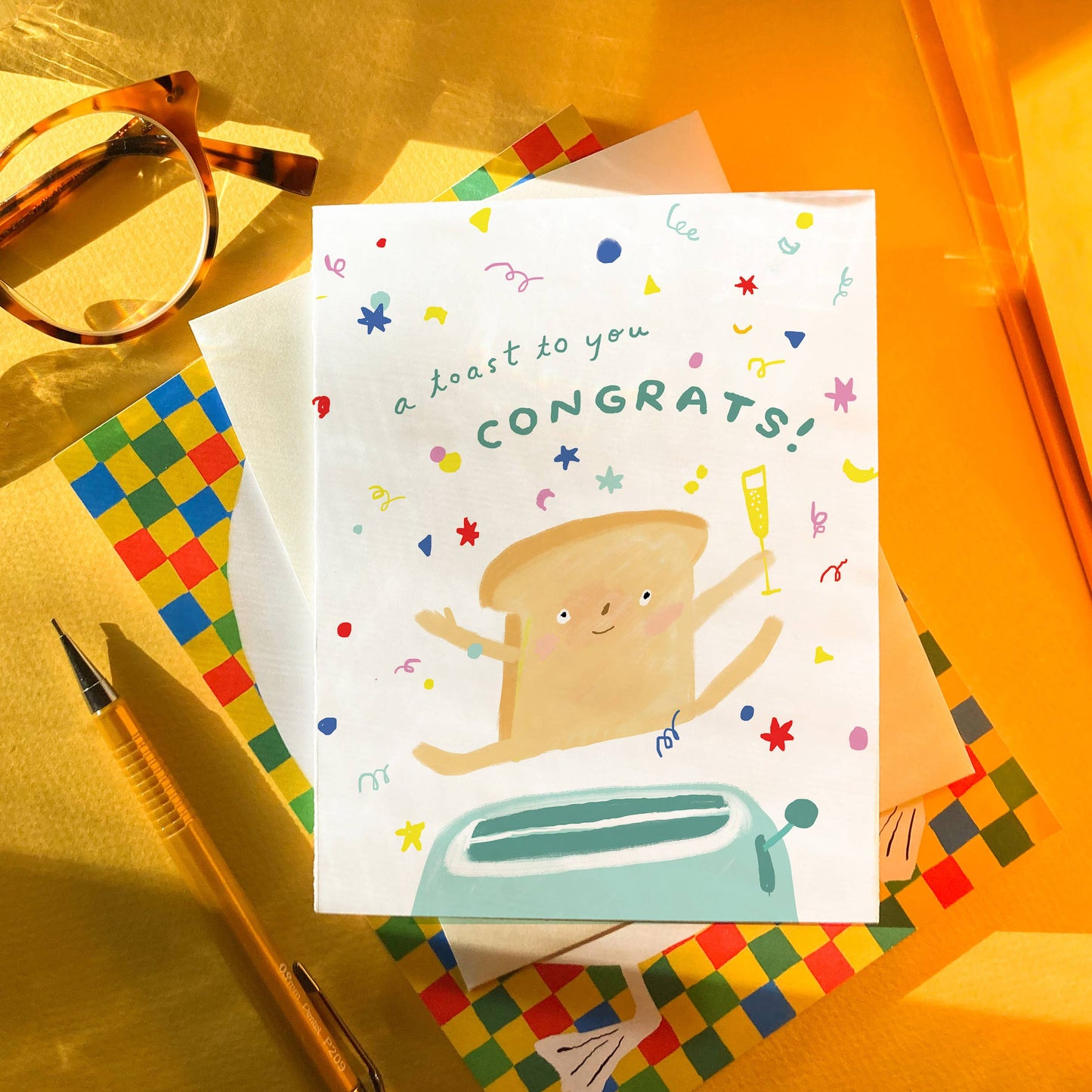 Karen Schipper - Toast Congrats – Food Pun Congratulations Card