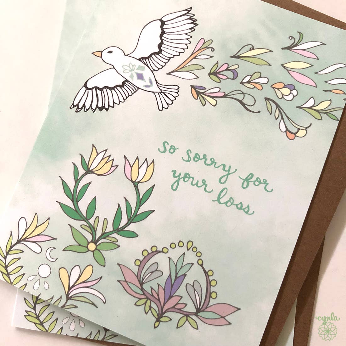 Cynla - Sympathy card - So sorry for your loss bird deepest sympathy