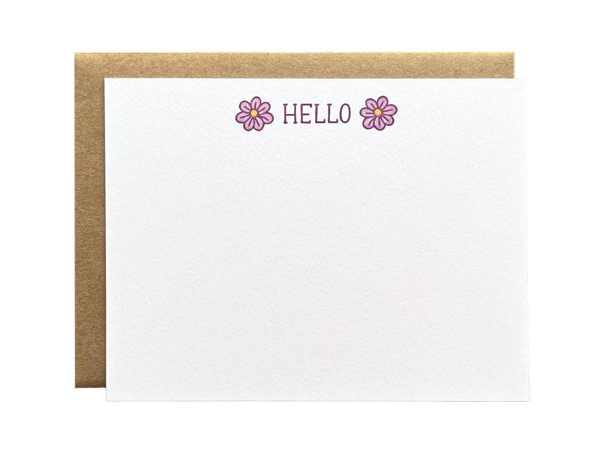 Noteworthy Paper & Press - Hello Flower Flat Notes (Boxed Set of 8)