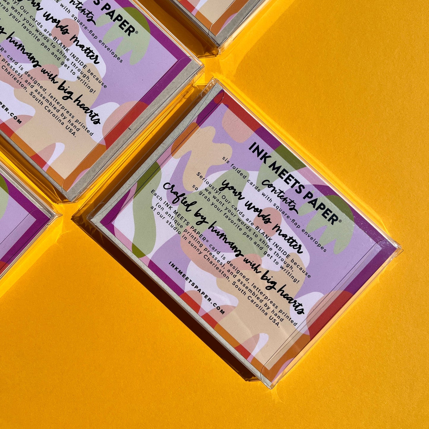 INK MEETS PAPER - Happy Valentine's Day Hearts - boxed set of six folded cards