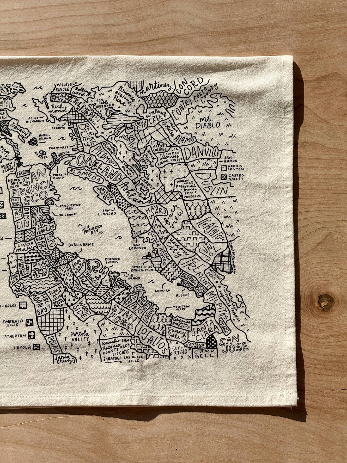 By Aleisha - Bay Area Map Tea Towel: Belly Band Only