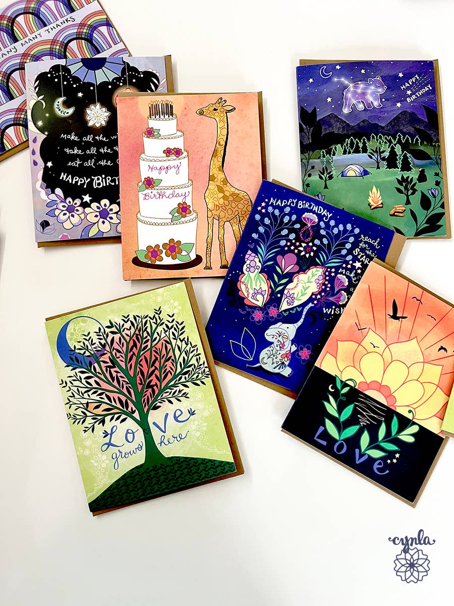 Cynla - Flower House Card - New Home moving card home sweet home