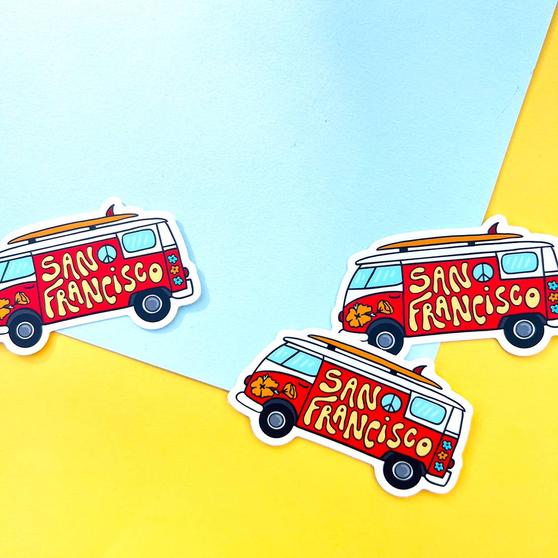 Brenna Daugherty Illustration - San Francisco Surf Van Sticker