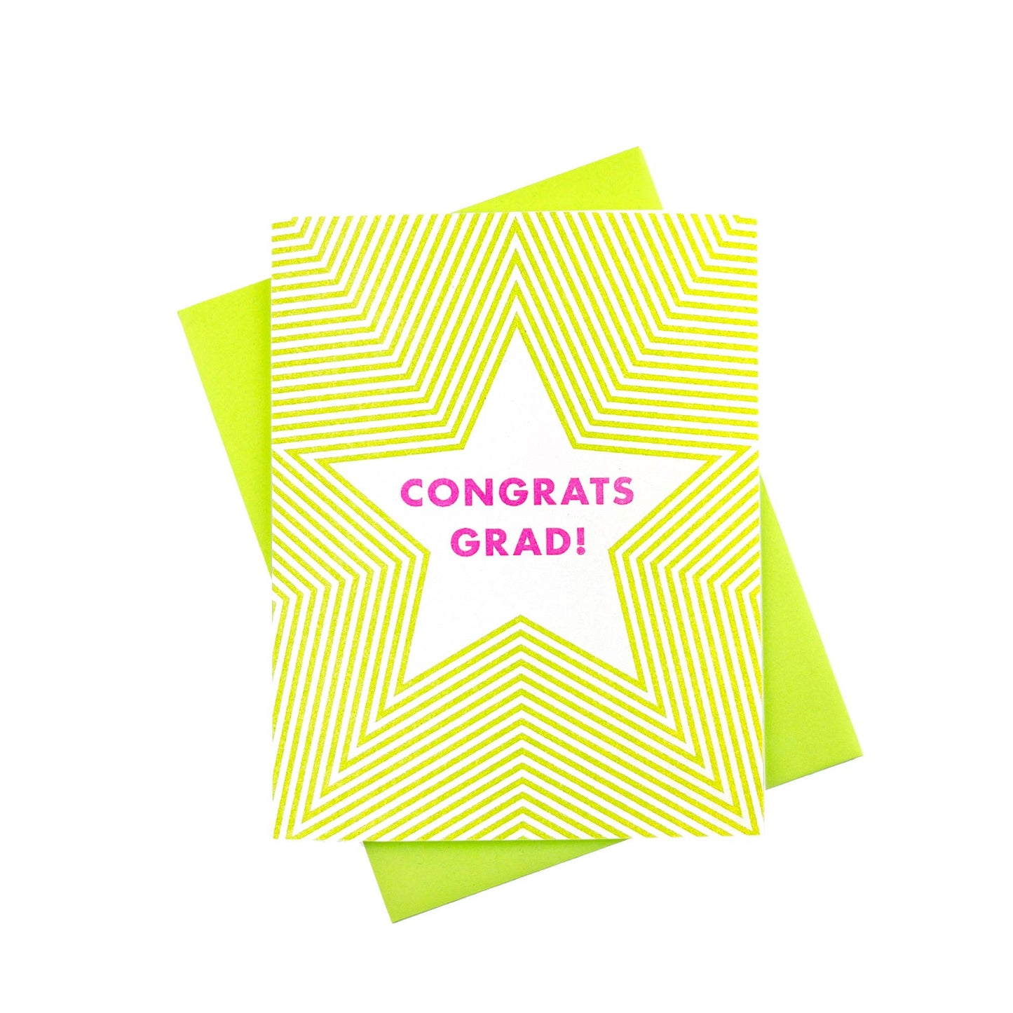 Next Chapter Studio - Radiating Superstar "Congrats Grad!" Risograph Greeting Card