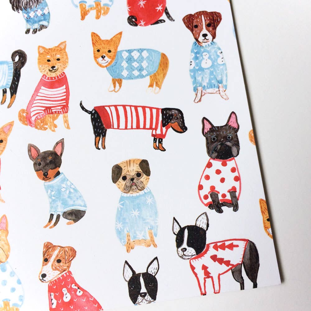 Honeyberry Studios - Dogs in Sweater Holiday Greeting Card