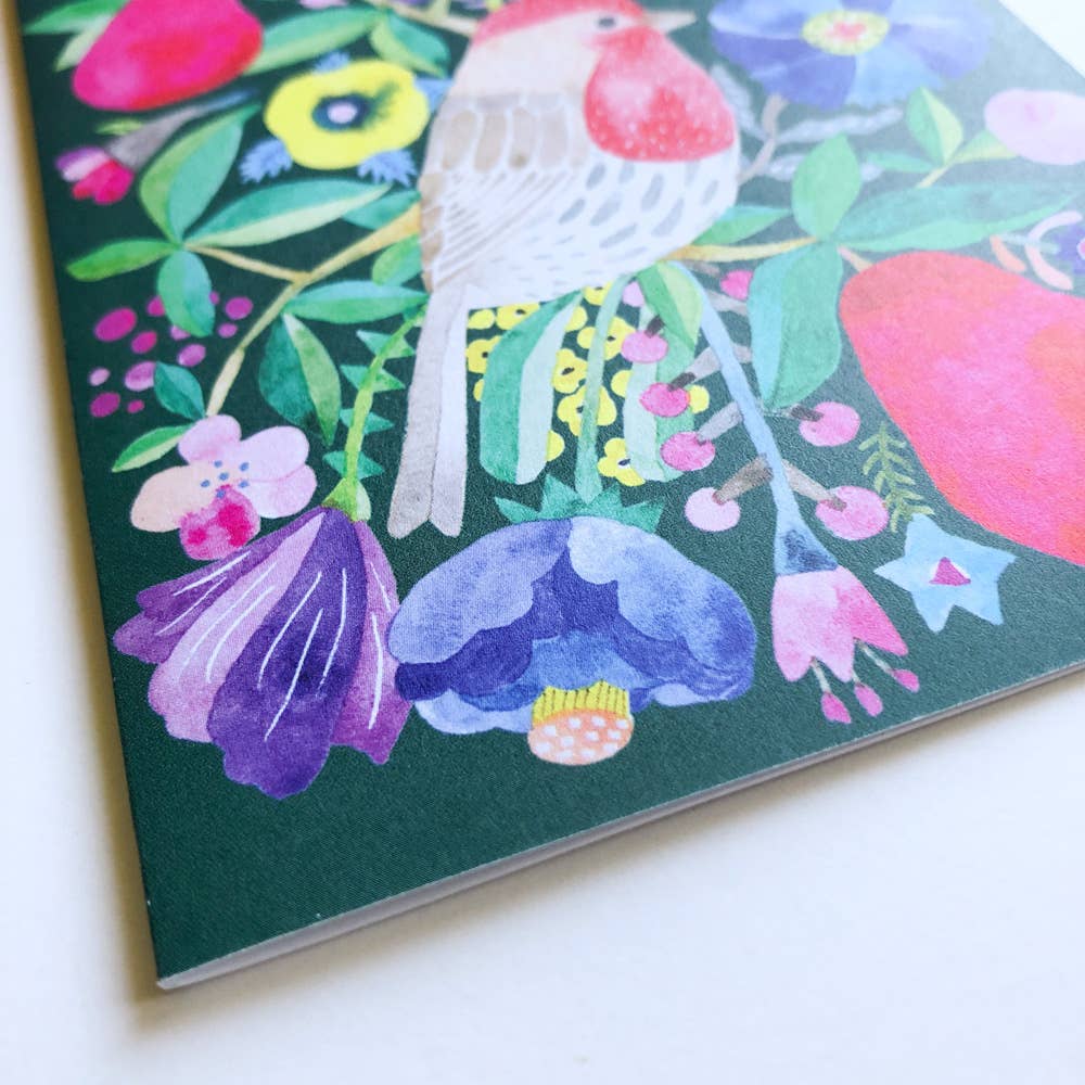 Honeyberry Studios - House Finch & Red Pear Christmas Greeting Card : Individual