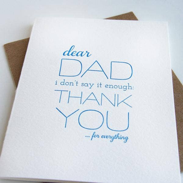 Steel Petal Press - Dad Thanks - Letterpress Father's Day Greeting Card
