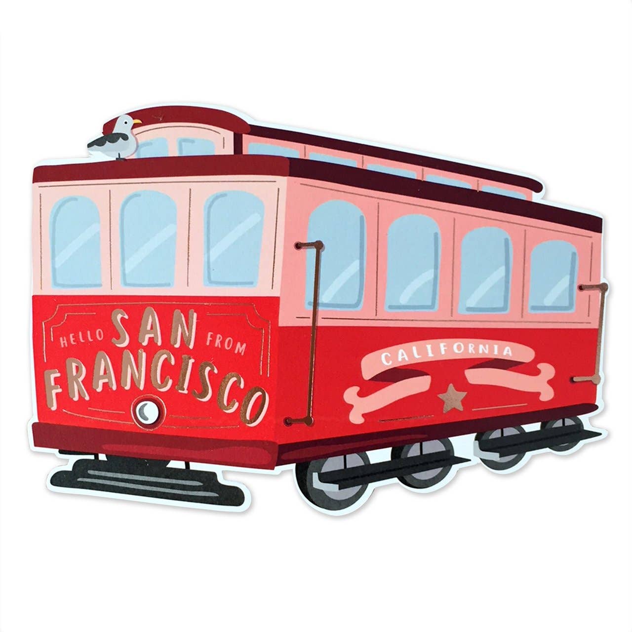 The Social Type - San Francisco Die Cut Greeting Card