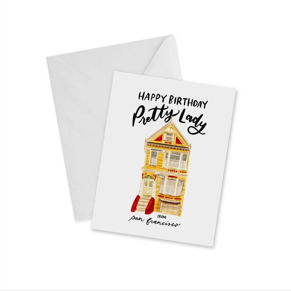 doodles.ink. - Painted Lady - Happy Birthday Notecard