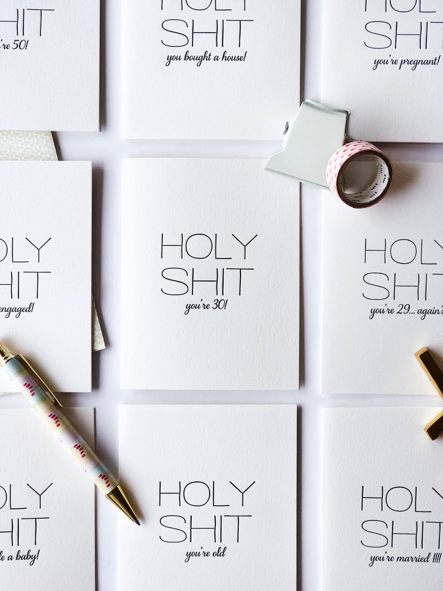 Steel Petal Press - Holy Shit Anniversary - Letterpress Anniversary Card