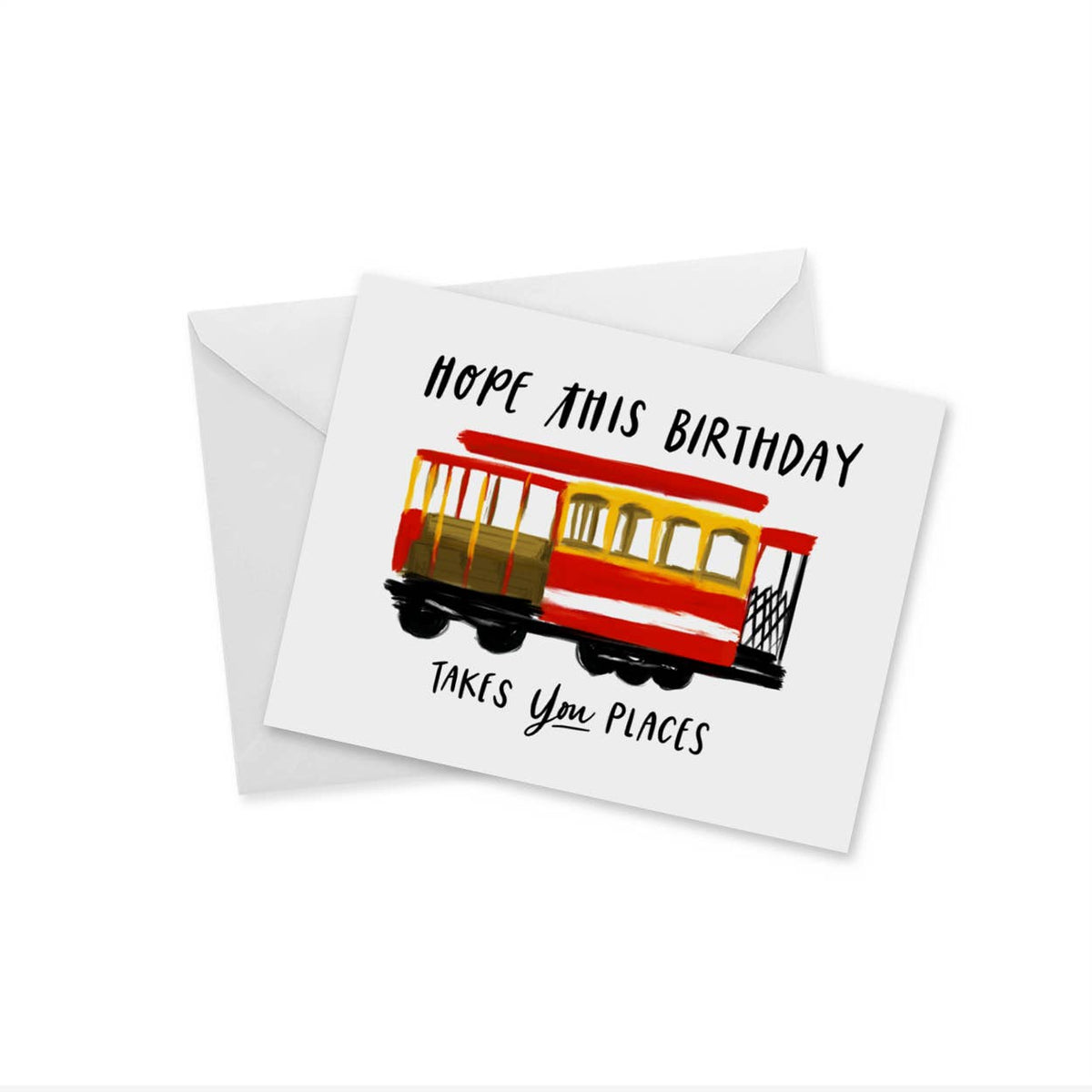 doodles.ink. - Birthday Cable Car - Notecard