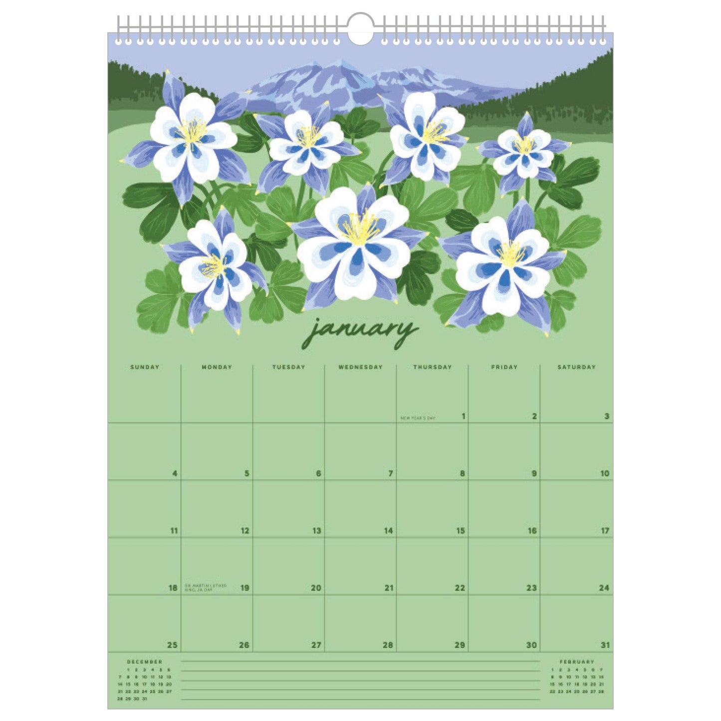 Smudge Ink - 2026 Wildflower Wall Calendar