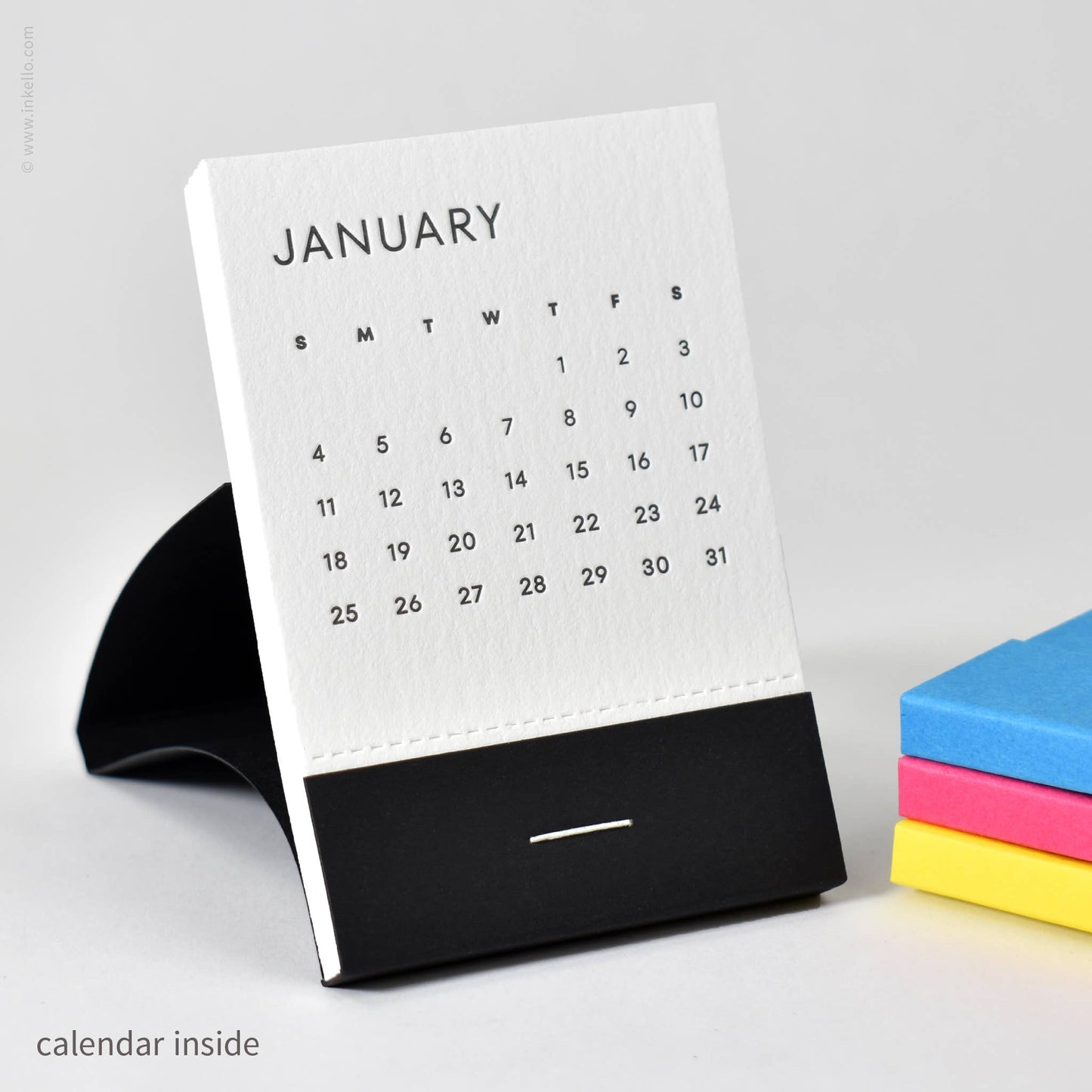 Inkello Letterpress - 2026 Matchbook Calendar™ (#107): Cyan