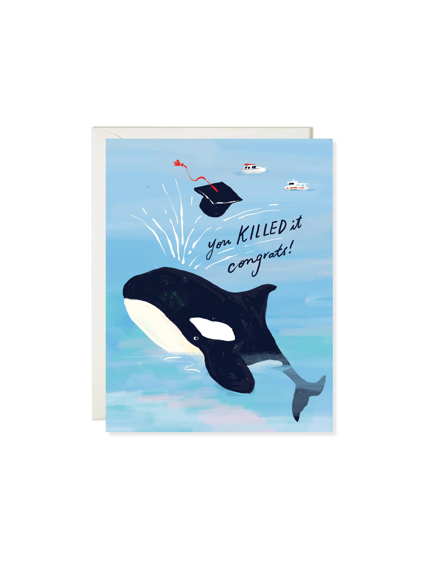 Karen Schipper - Killer Whale Grad - Funny Graduation Greeting Card