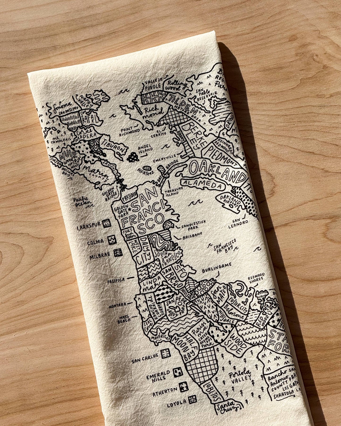 By Aleisha - Bay Area Map Tea Towel: Belly Band Only