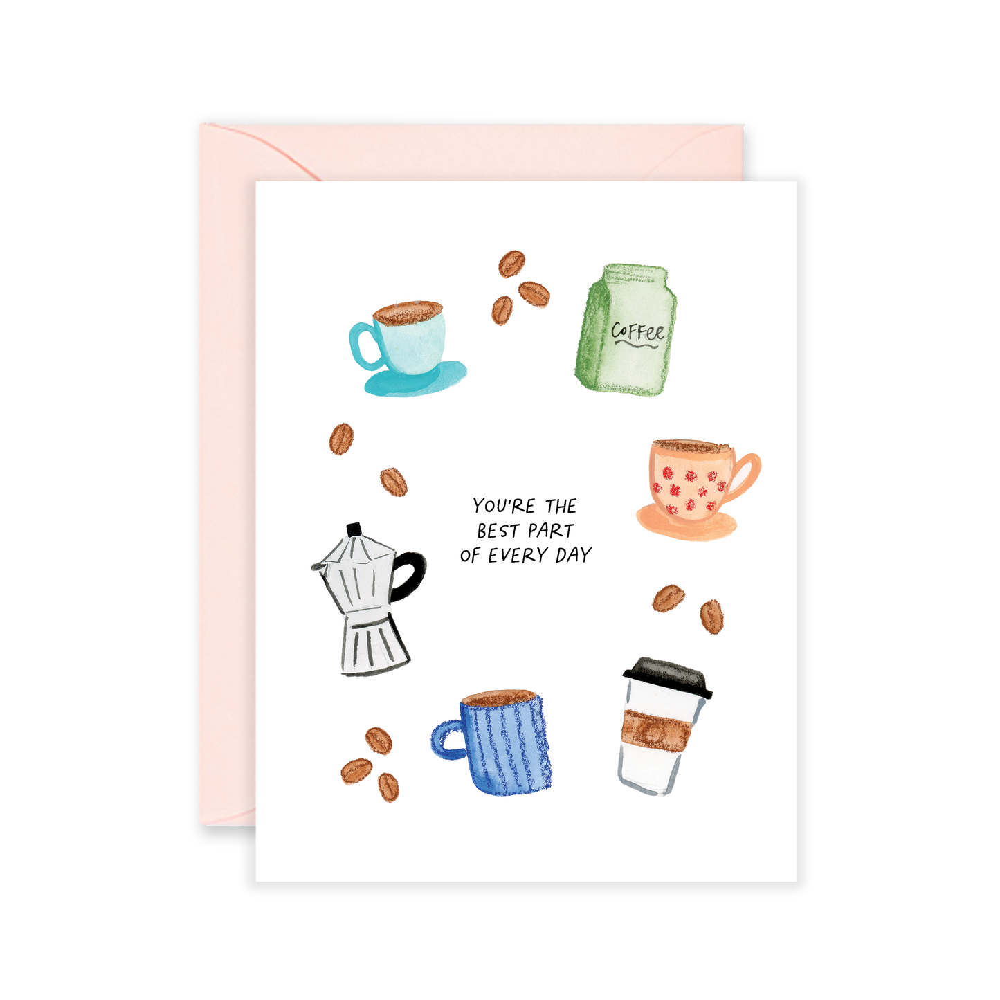 Isabella MG - Best Part Coffee Doodles Greeting Card