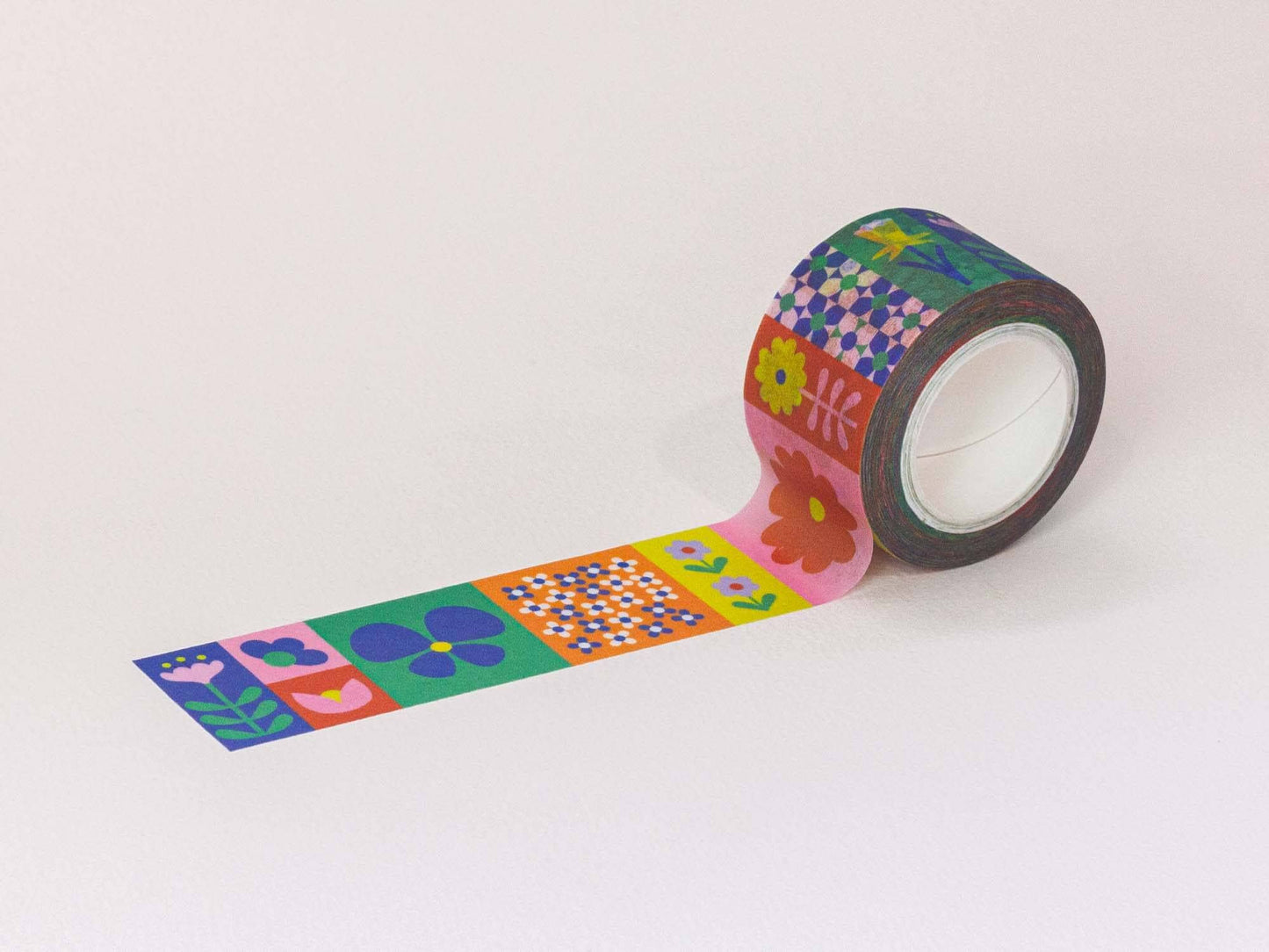 My Darlin' - Flowerblock 25mm • Colorblock Flowers Wide Washi Tape