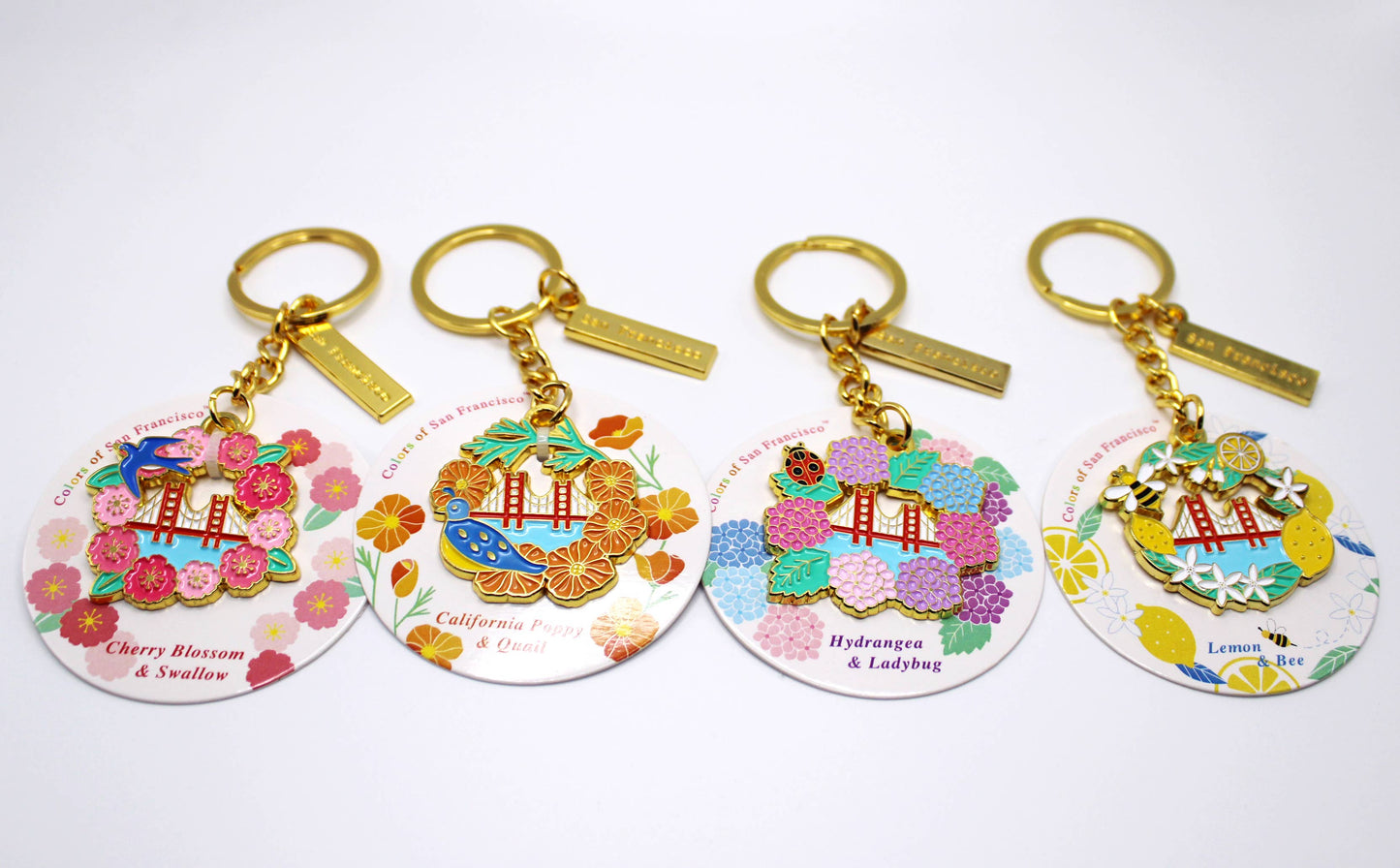 Tomoko Maruyama - San Francisco Golden Keychains: Cherry Blossom & Swallow