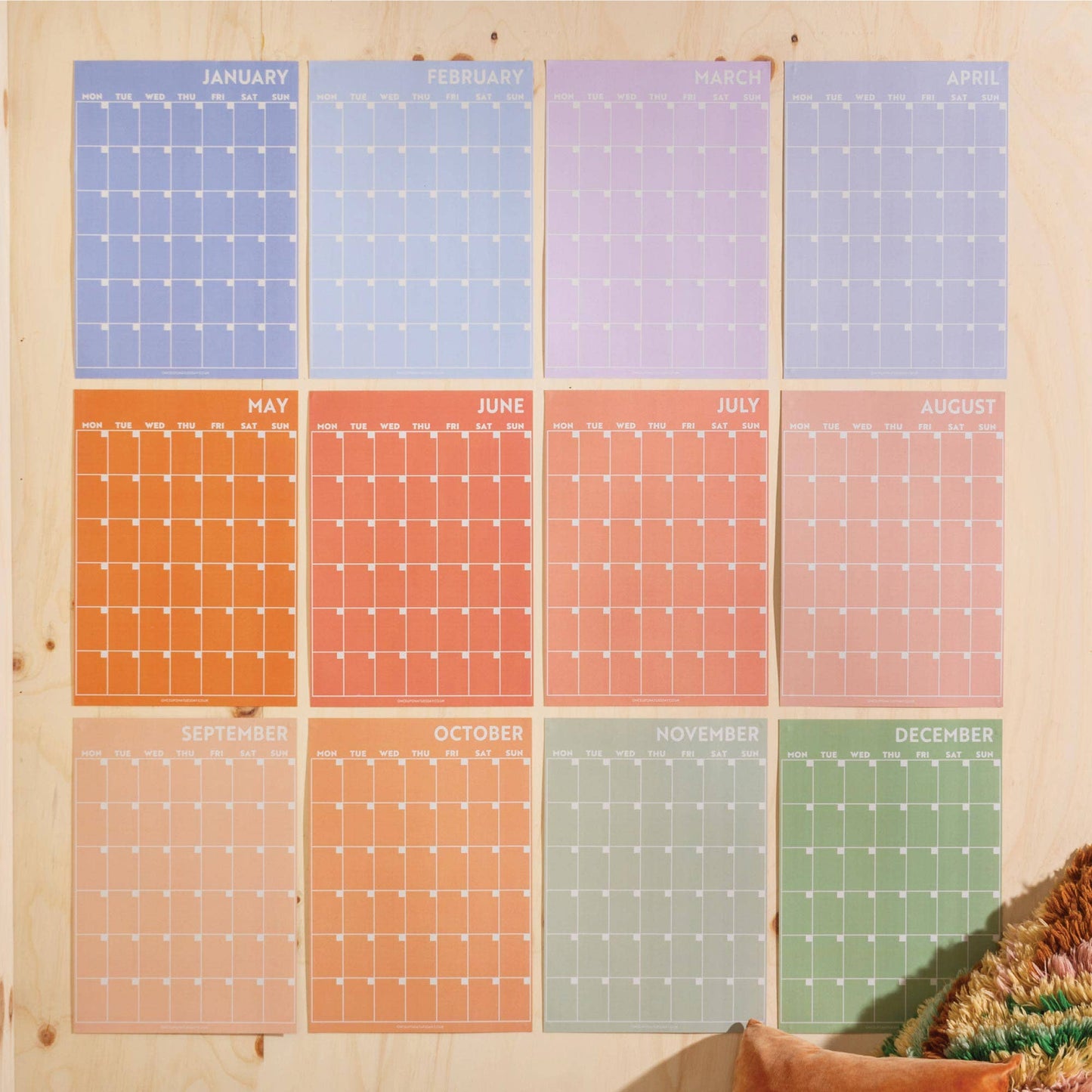 Good Tuesday (Once Upon a Tuesday) - Monthly Undated A3 Wall Planner | 12 Pages | Peachy Hues
