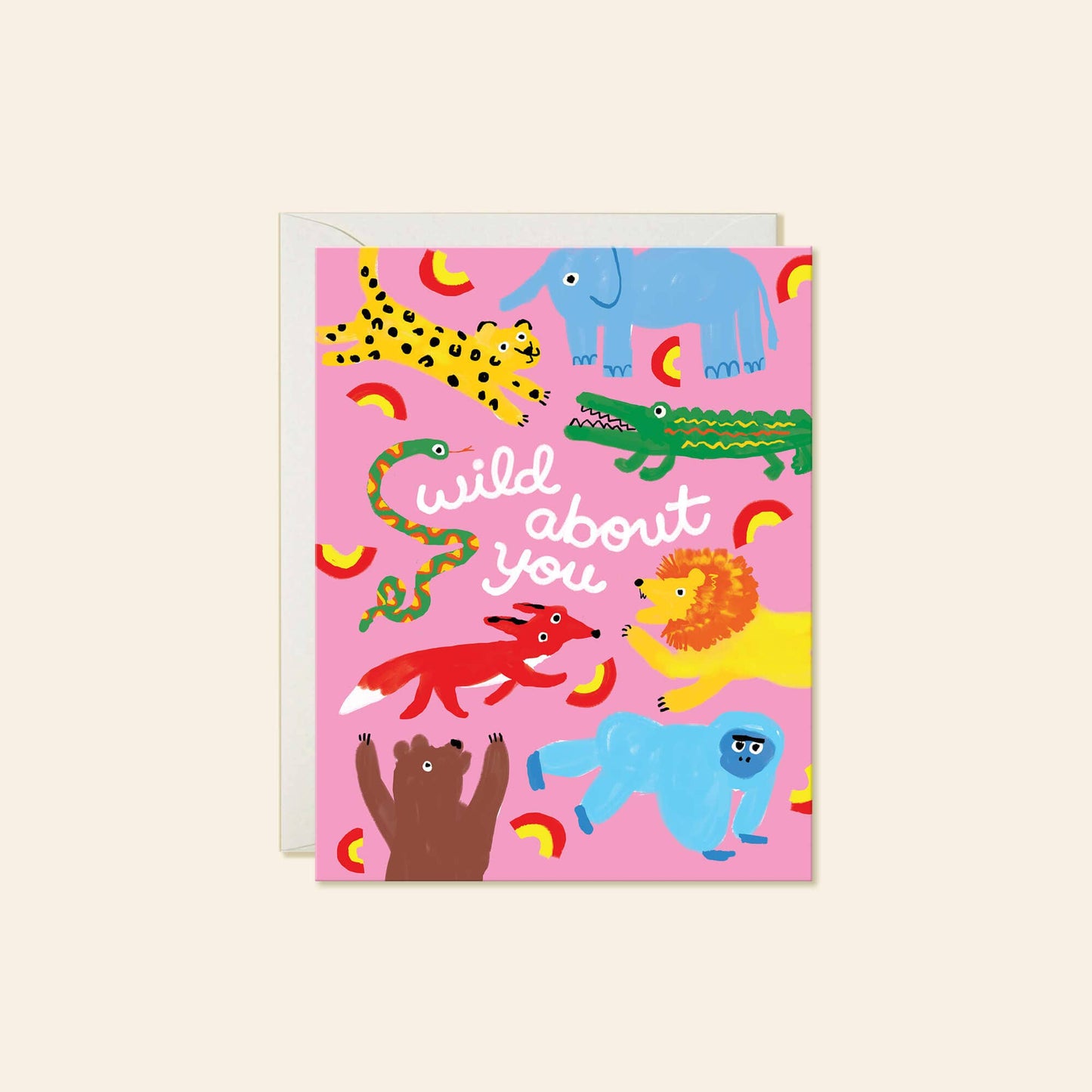 Karen Schipper - Wild About You Greeting Card – Playful Wildlife Love Card