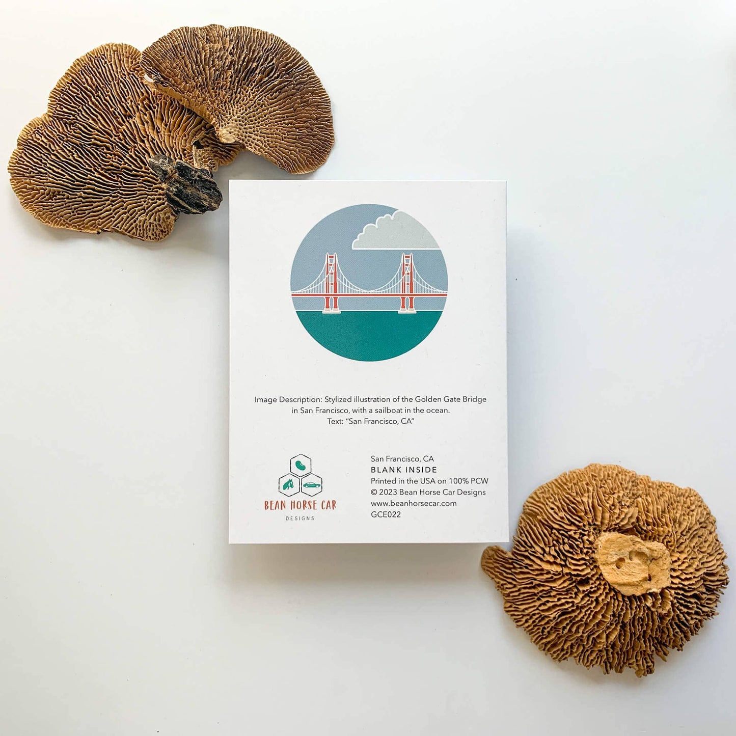 Bean Horse Car - San Francisco - Golden Gate Bridge Greeting Card