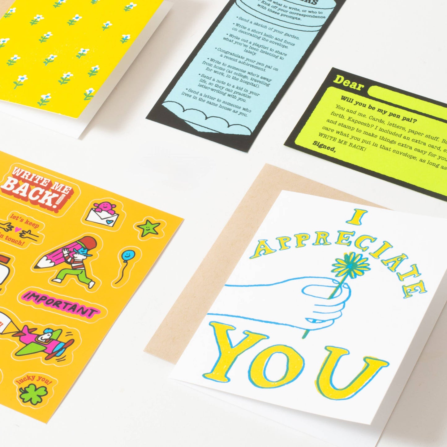 Egg Press - Appreciate + Flower Letter Writing Write Me Back Pen Pal Kit