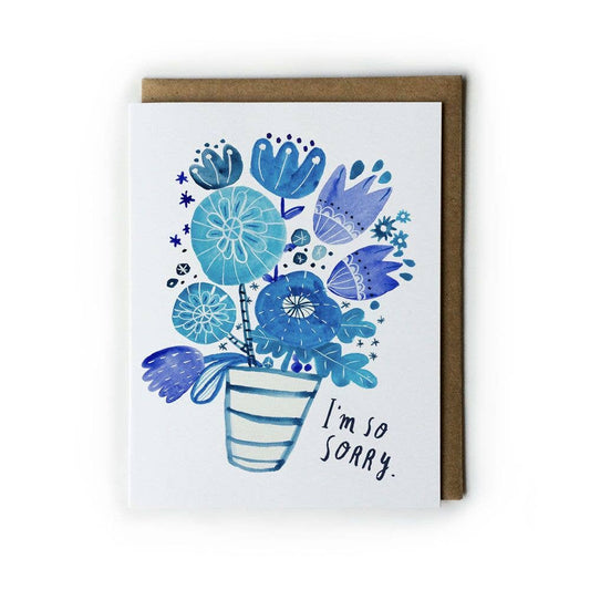 Honeyberry Studios - Blue Bouquet Sympathy Greeting Card