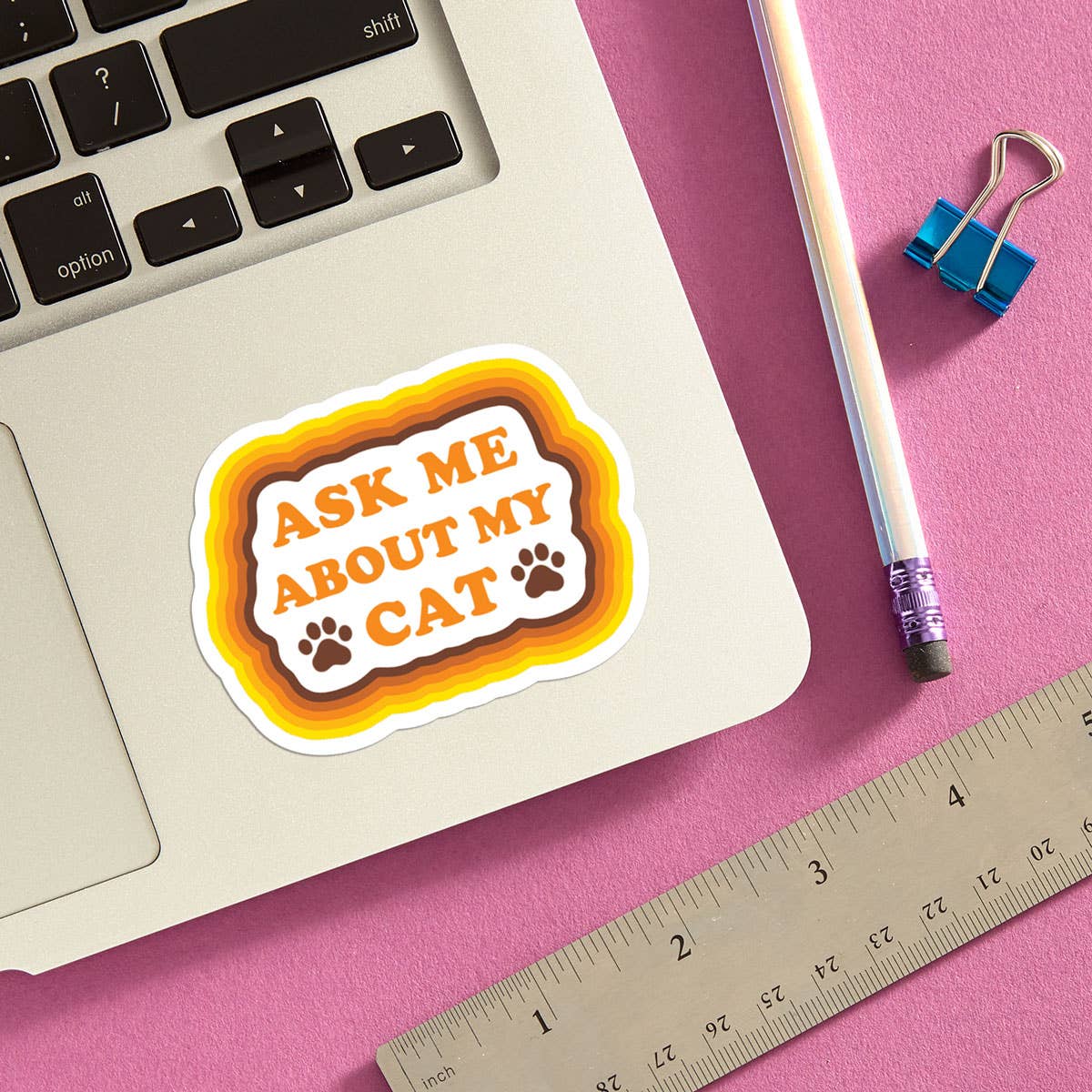 THE FOUND - Ask Me About My Cat Die Cut Sticker