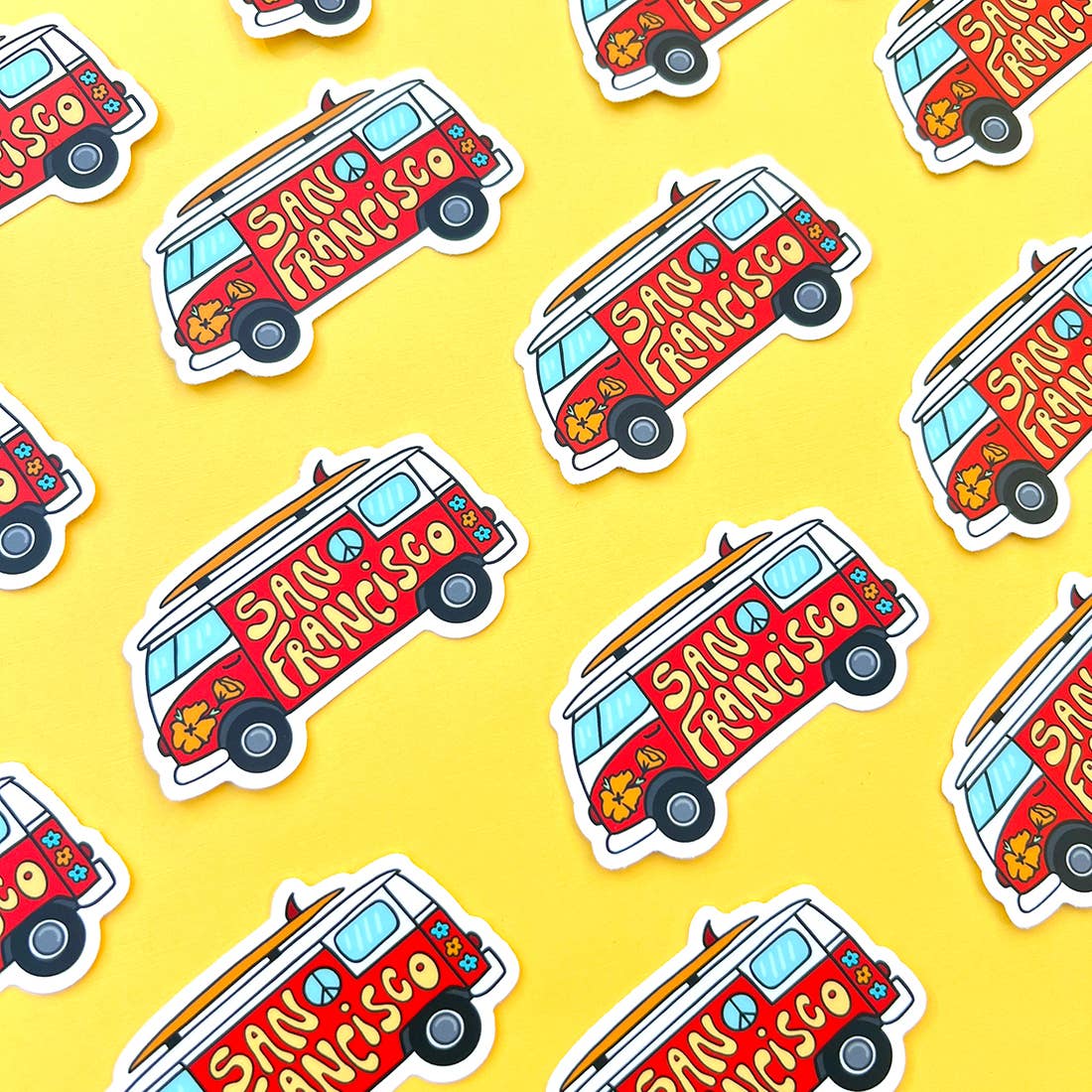 Brenna Daugherty Illustration - San Francisco Surf Van Sticker