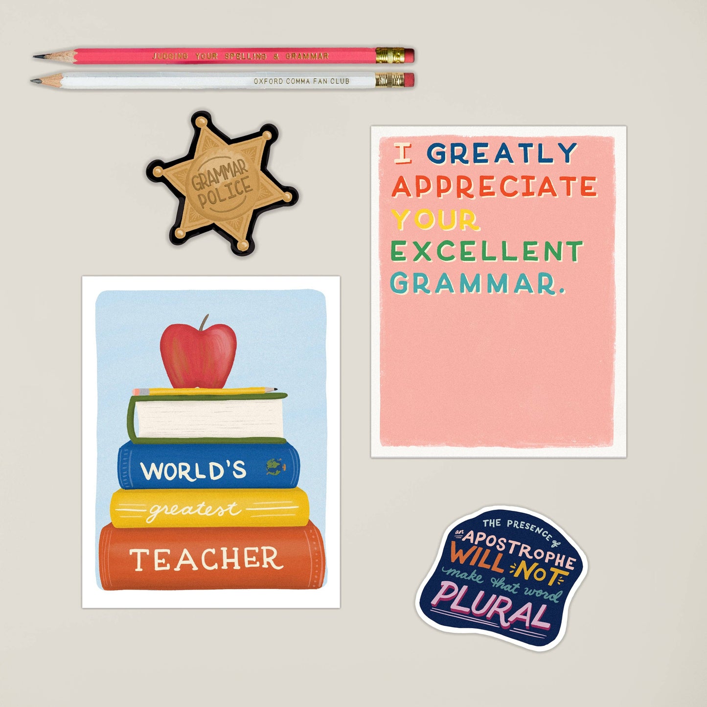 Slightly Stationery - World's Greatest Teacher Card | Teacher Appreciation Card