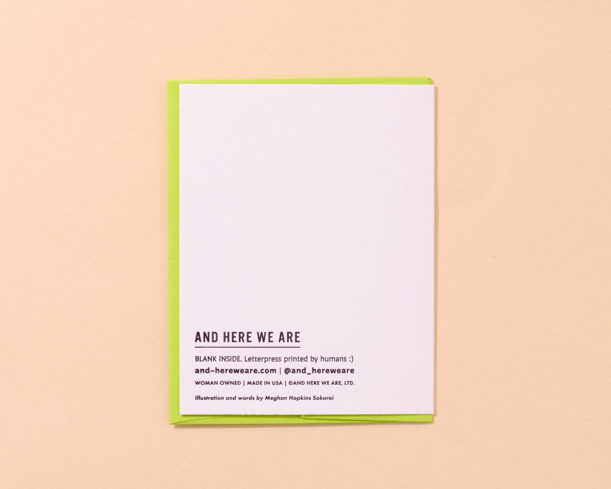 And Here We Are - Letterpress New Baby Card—Hello Baby Carrot (Veggie, Cute)