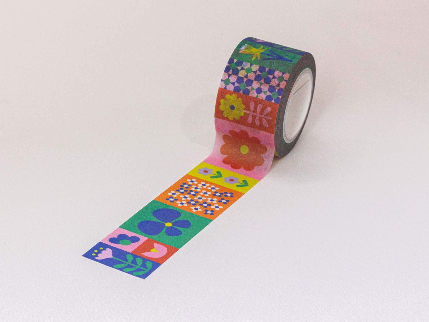 My Darlin' - Flowerblock 25mm • Colorblock Flowers Wide Washi Tape