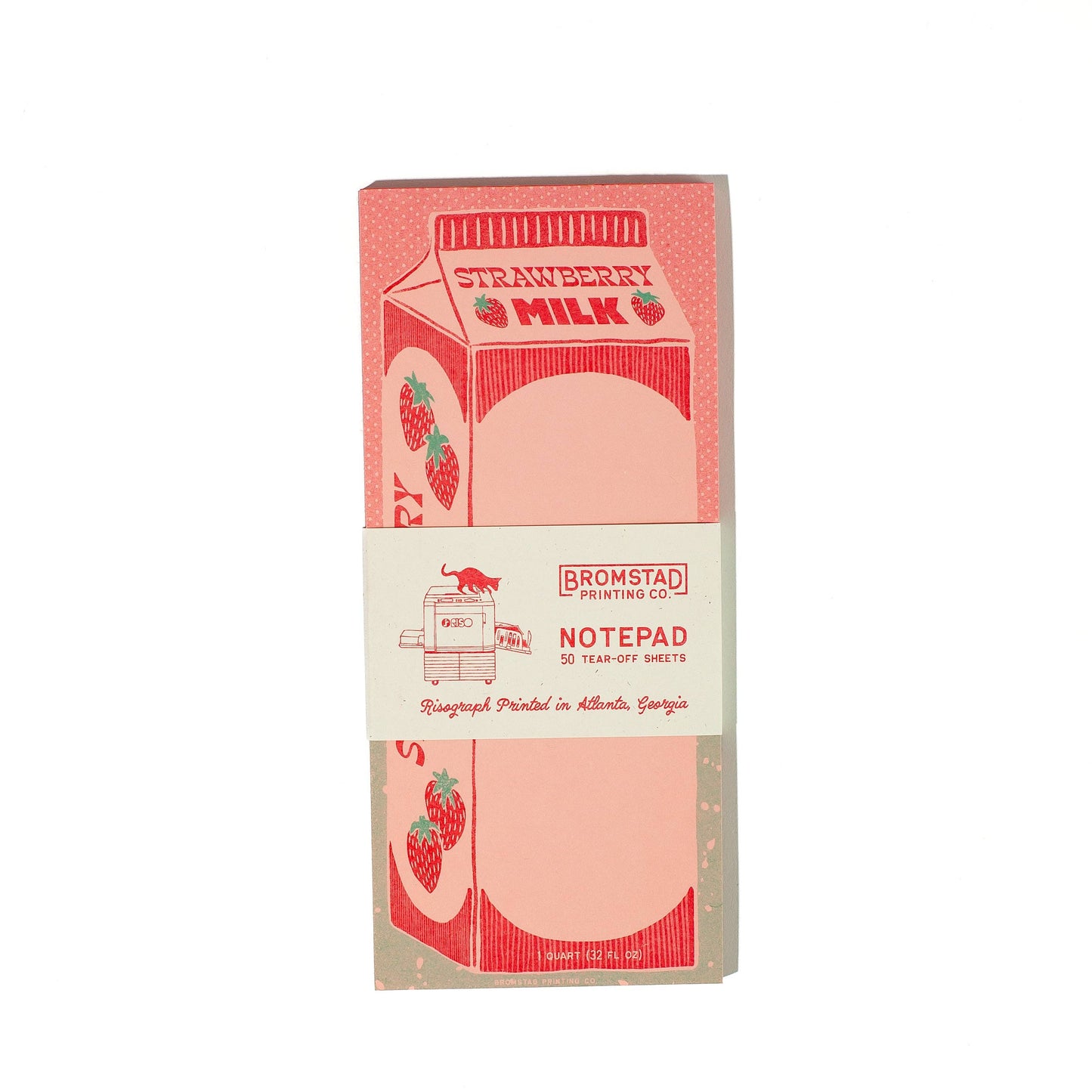 Bromstad Printing Co. - Strawberry Milk - Risograph Notepad