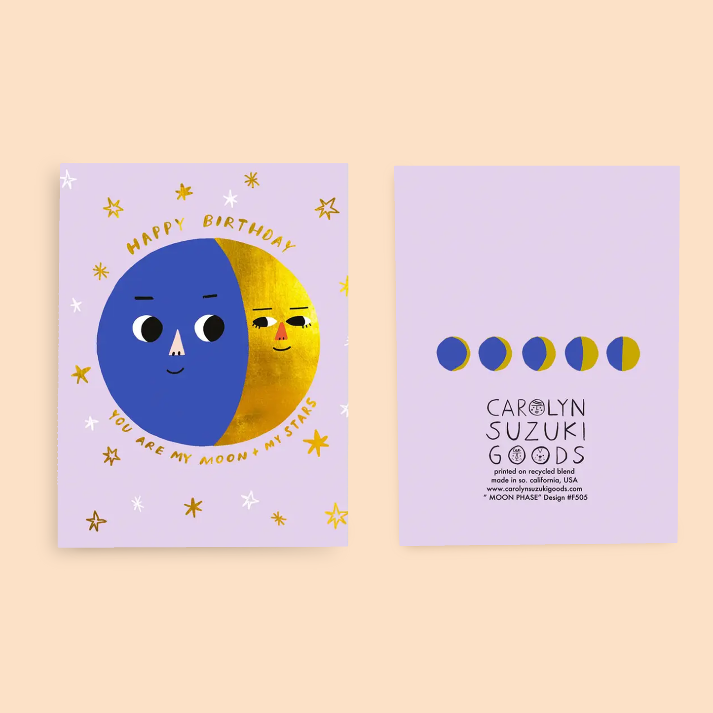 Carolyn Suzuki - MOON PHASES - Birthday Card