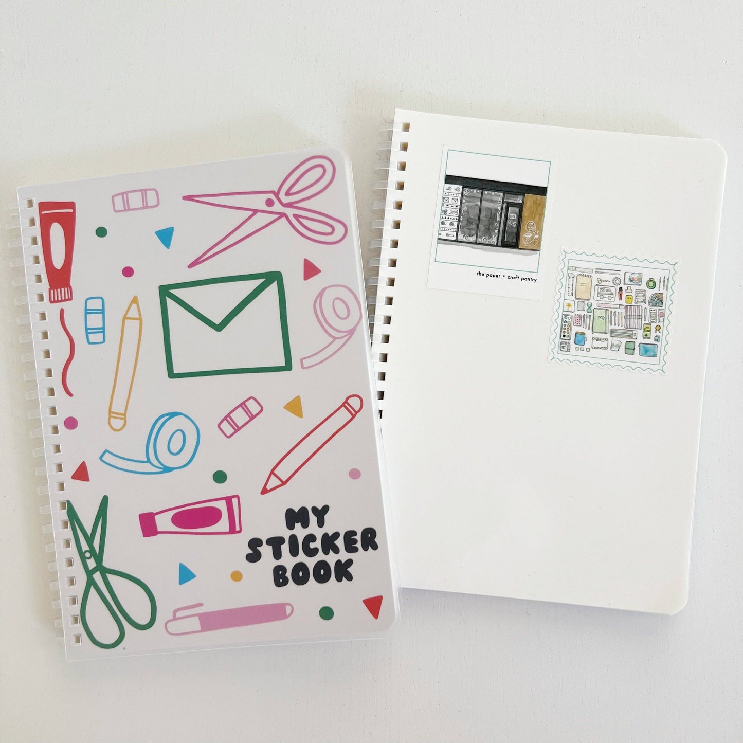 The Paper + Craft Pantry - Spiral Sticker Book: Colorful Stationery Doodles
