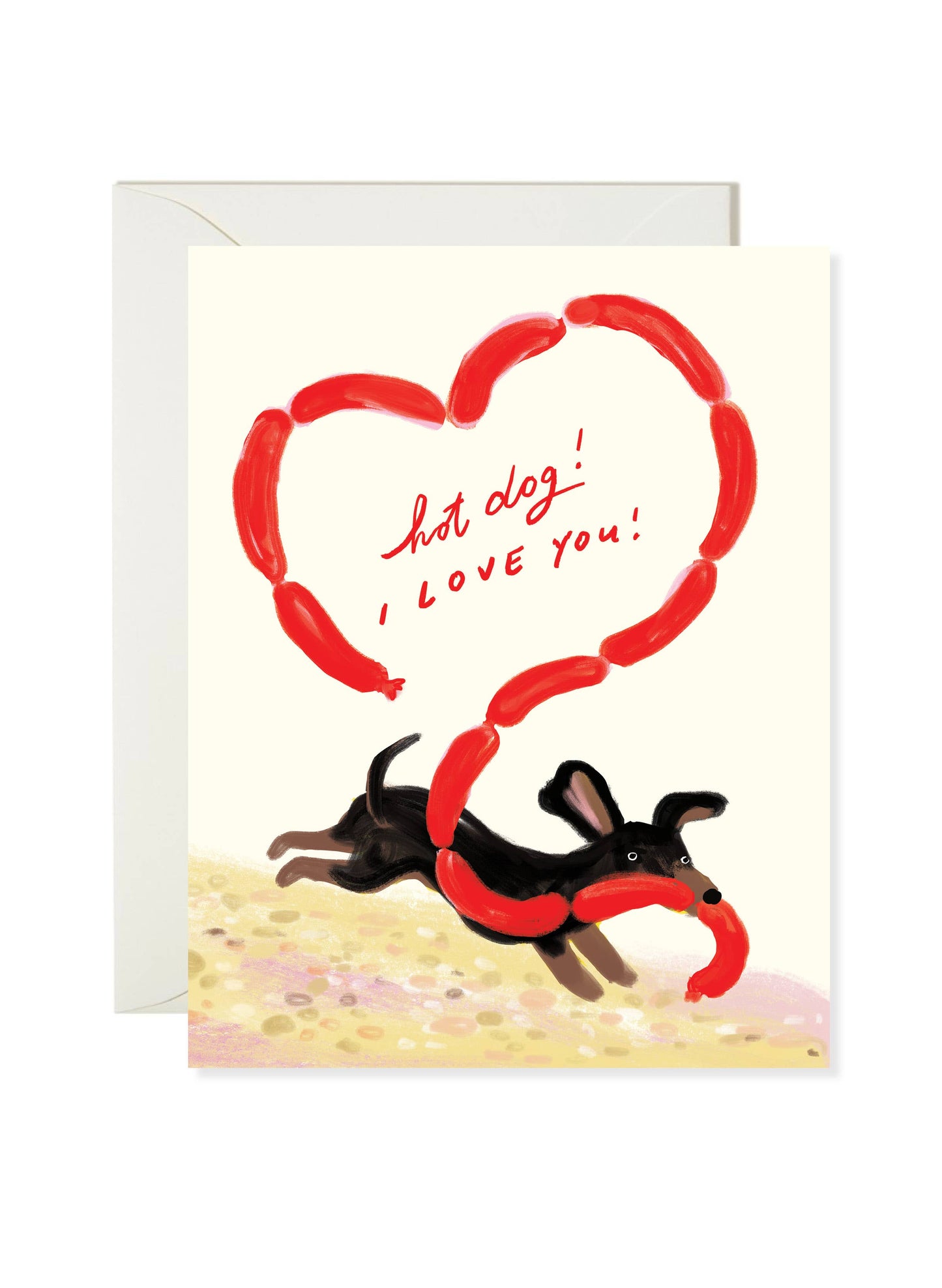 Karen Schipper - Hot Dog Love - Funny Dog Card