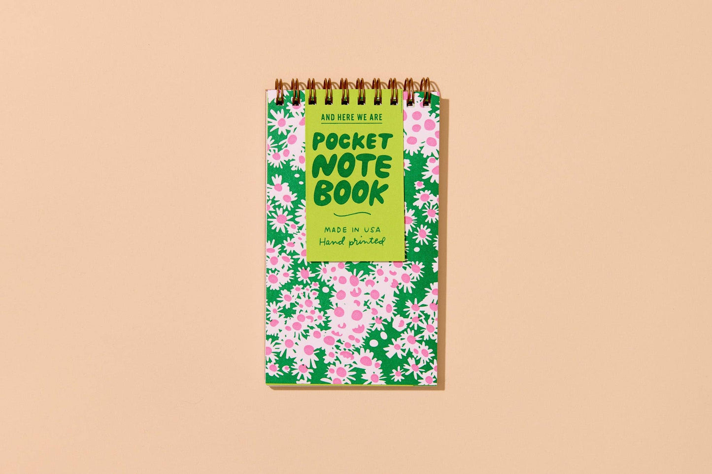 And Here We Are - Aster Wildflower Letterpress Spiral Pocket Size Notebook - Mothers Day,Ants Letterpress Pocket Size Spiral Notebook -Made in USA