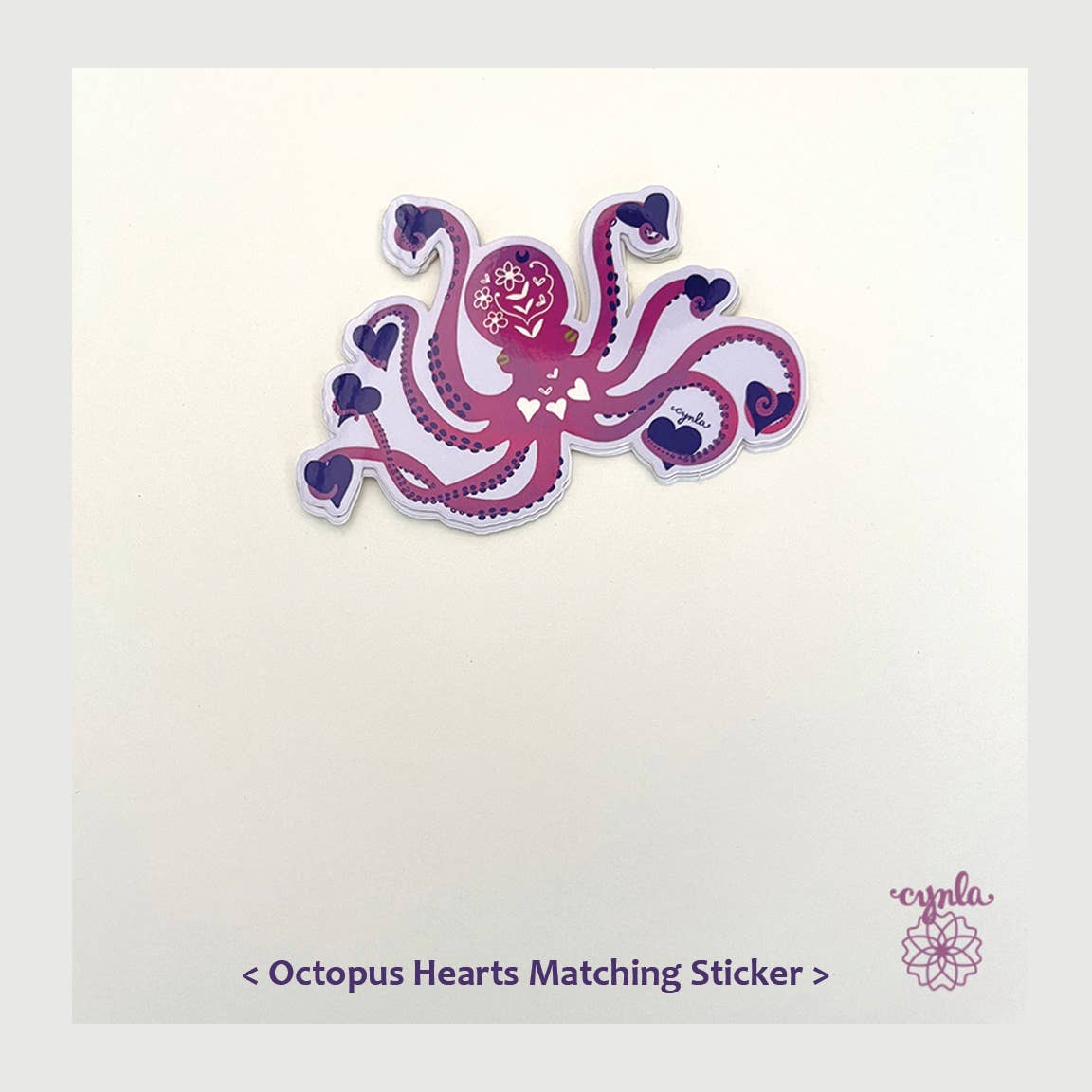 Cynla - Octopus Hearts Greeting card - love heart animal cards ocean