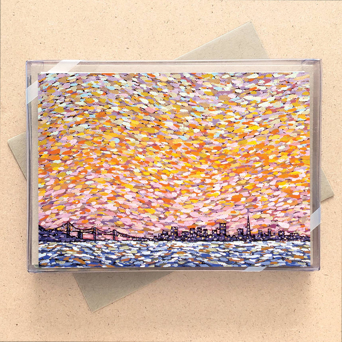 Allport Editions - San Francisco, CA Skyline Sunset Mini Card