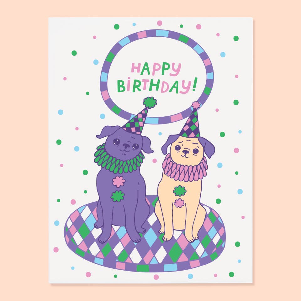 The Good Twin - Clown Pugs Card