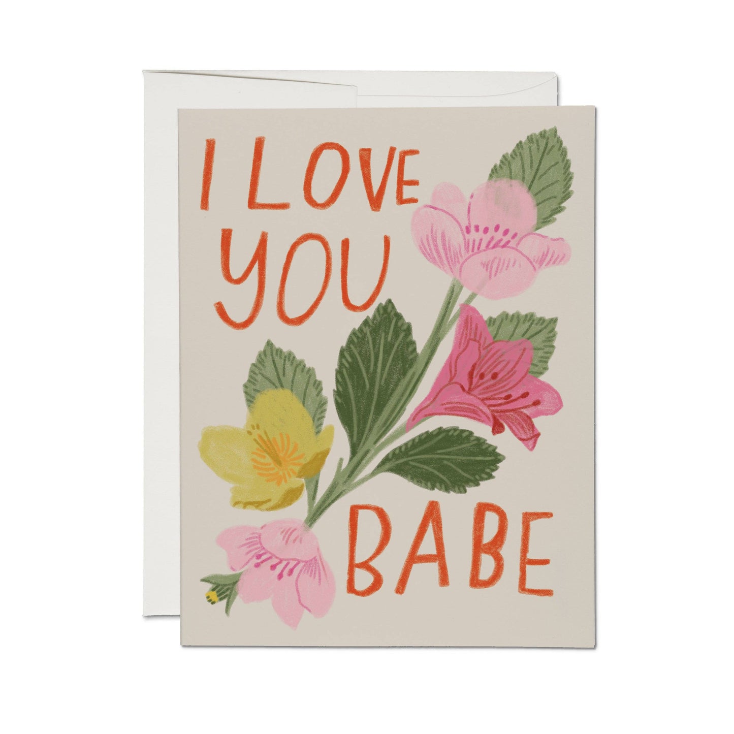 Red Cap Cards - Love You Babe greeting card: Single