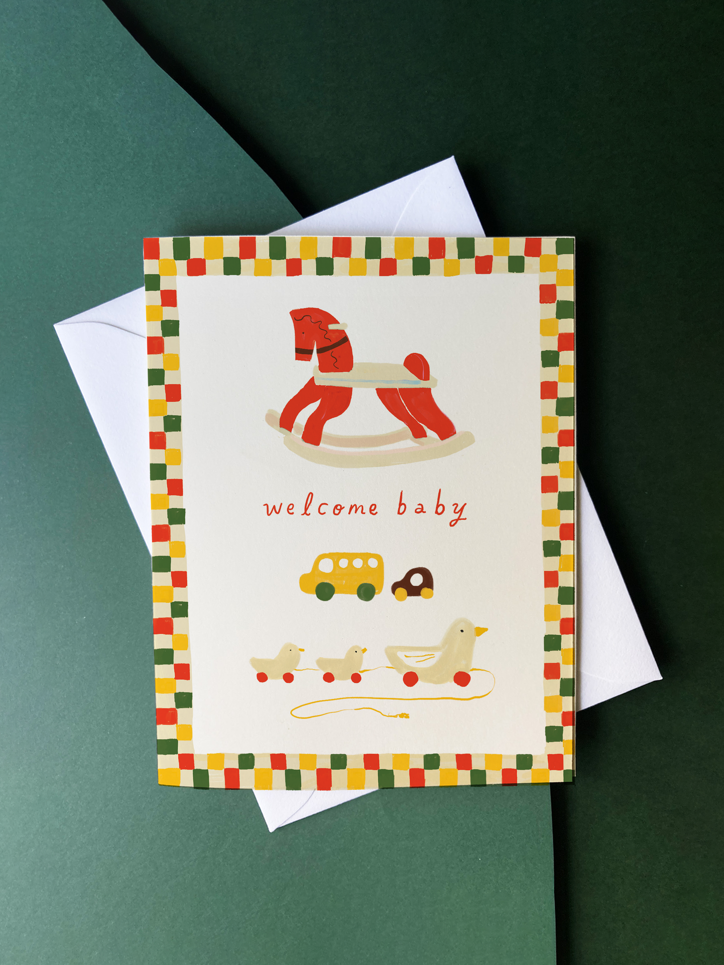 Karen Schipper - Wooden Toy Baby Card – Sweet Welcome Baby Card