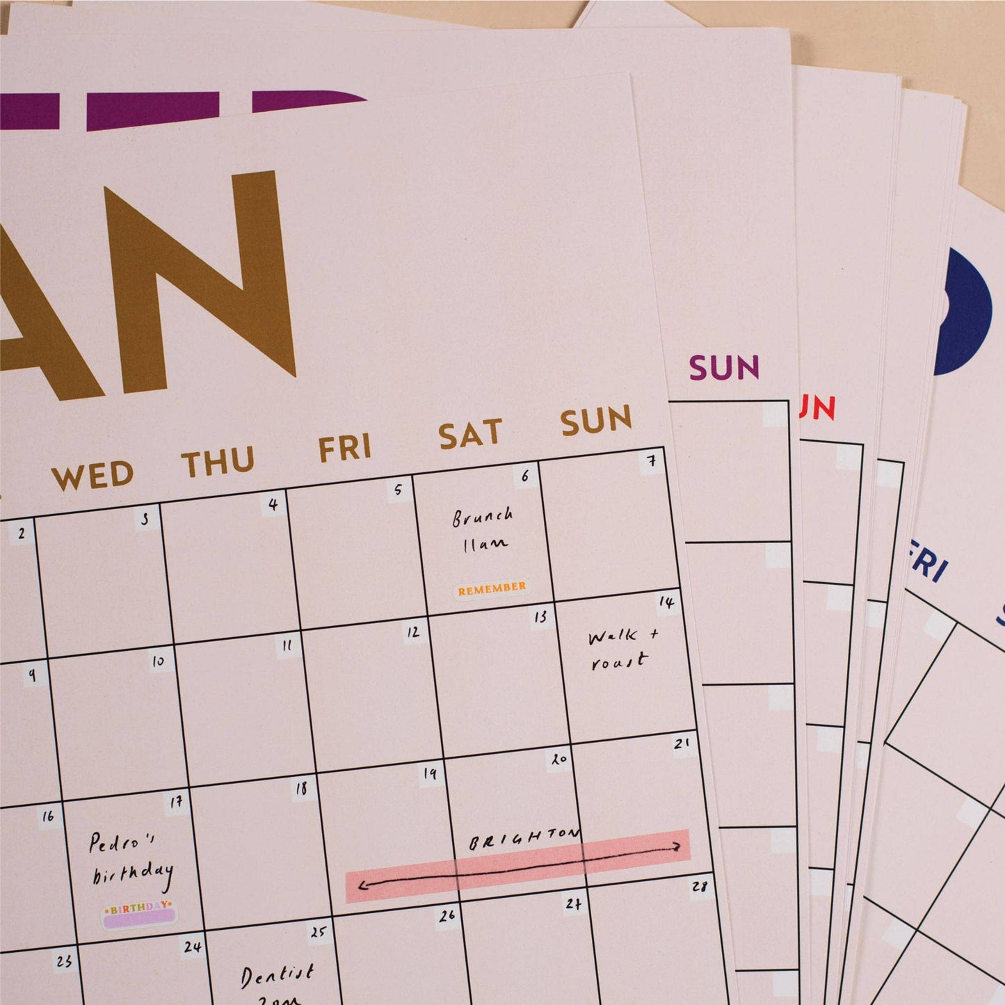 Good Tuesday (Once Upon a Tuesday) - Monthly Undated A3 Wall Planner | 12 Pages | Simply Bright