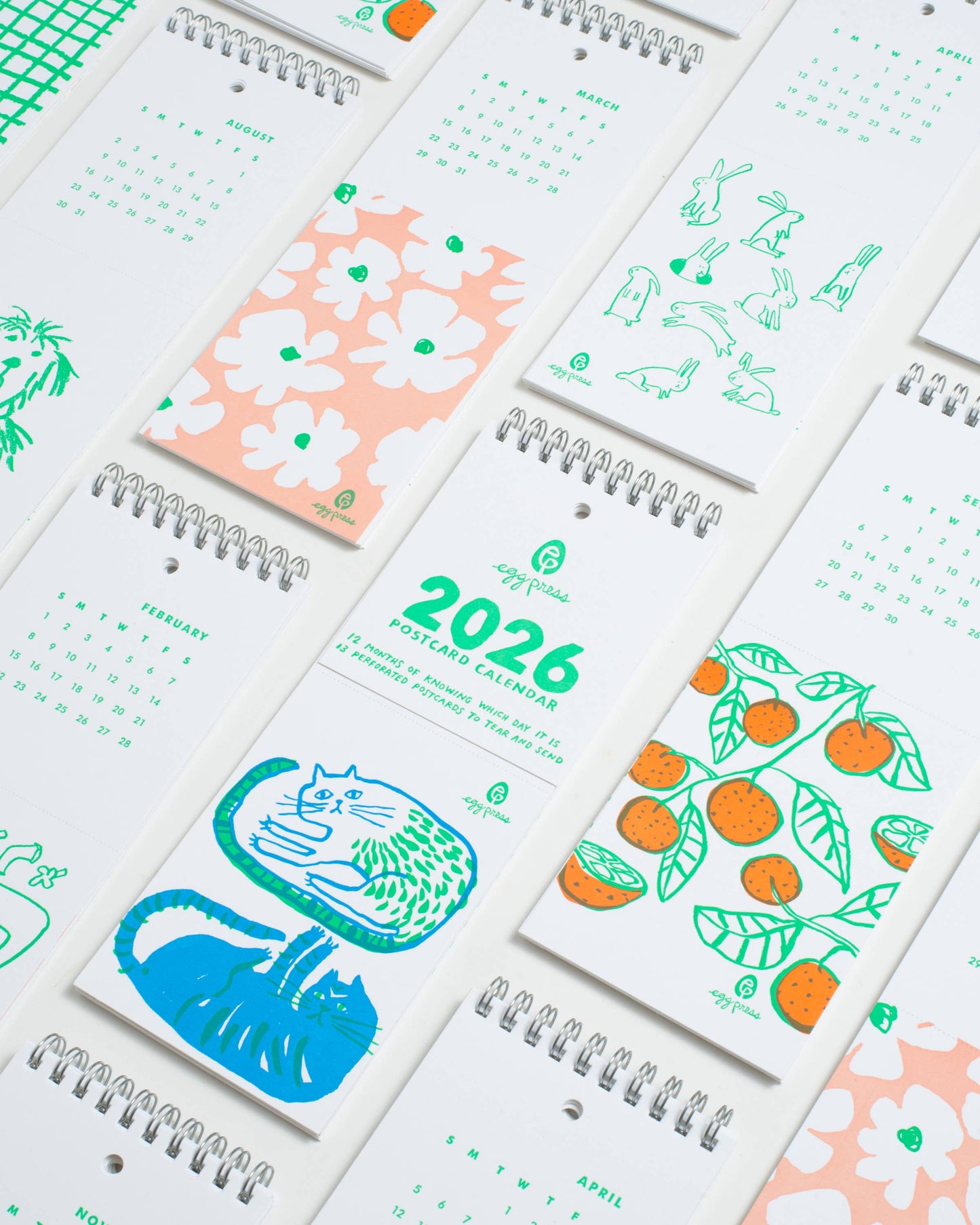 Egg Press Manufacturing - 2026 Letterpress Postcard Wall Calendar