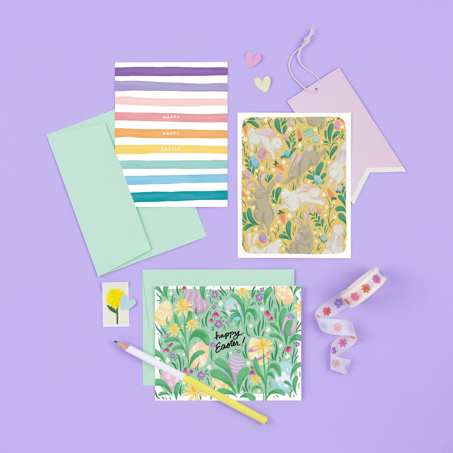 Slightly Stationery - Easter Flower Garden Card | Cute Easter Card