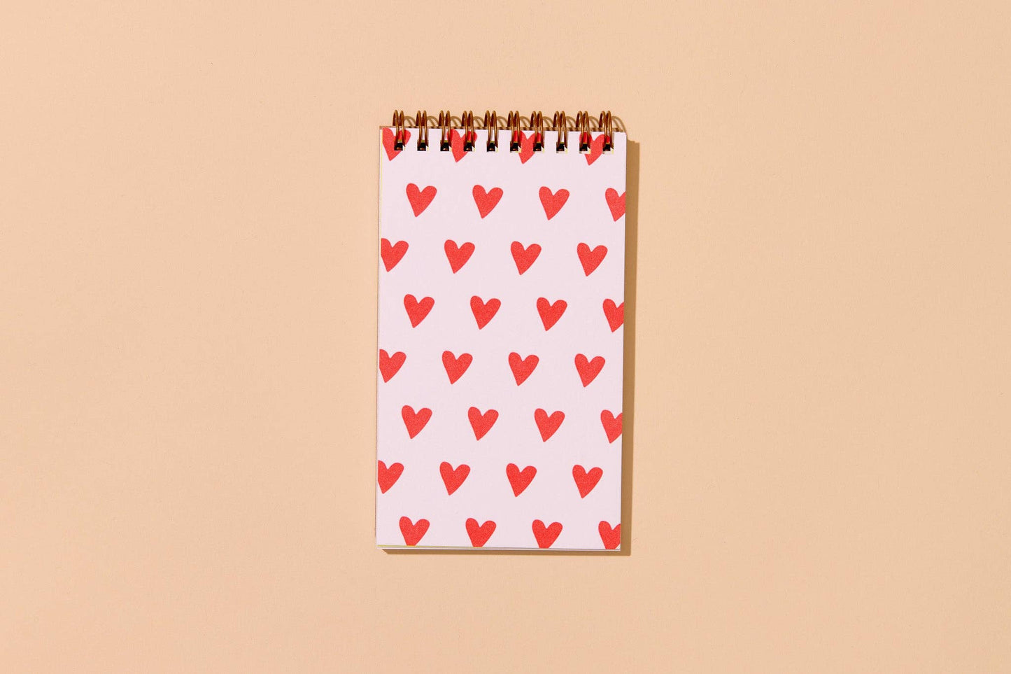 And Here We Are - Hearts Letterpress Spiral Pocket Size Notebook - Made in USA